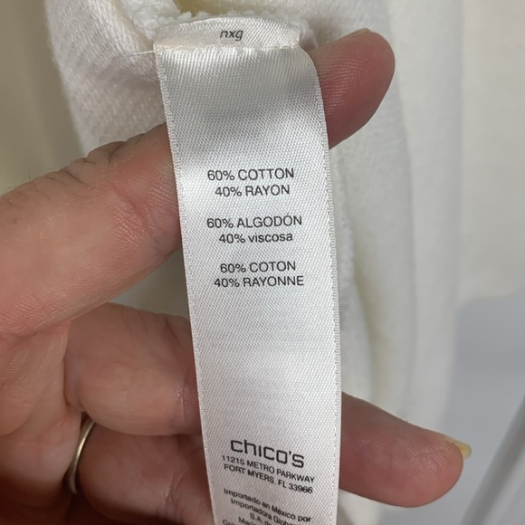 Easywear by Chicos white wrapped sweater size 2/med. snap inside, hooks out. - Picture 9 of 11